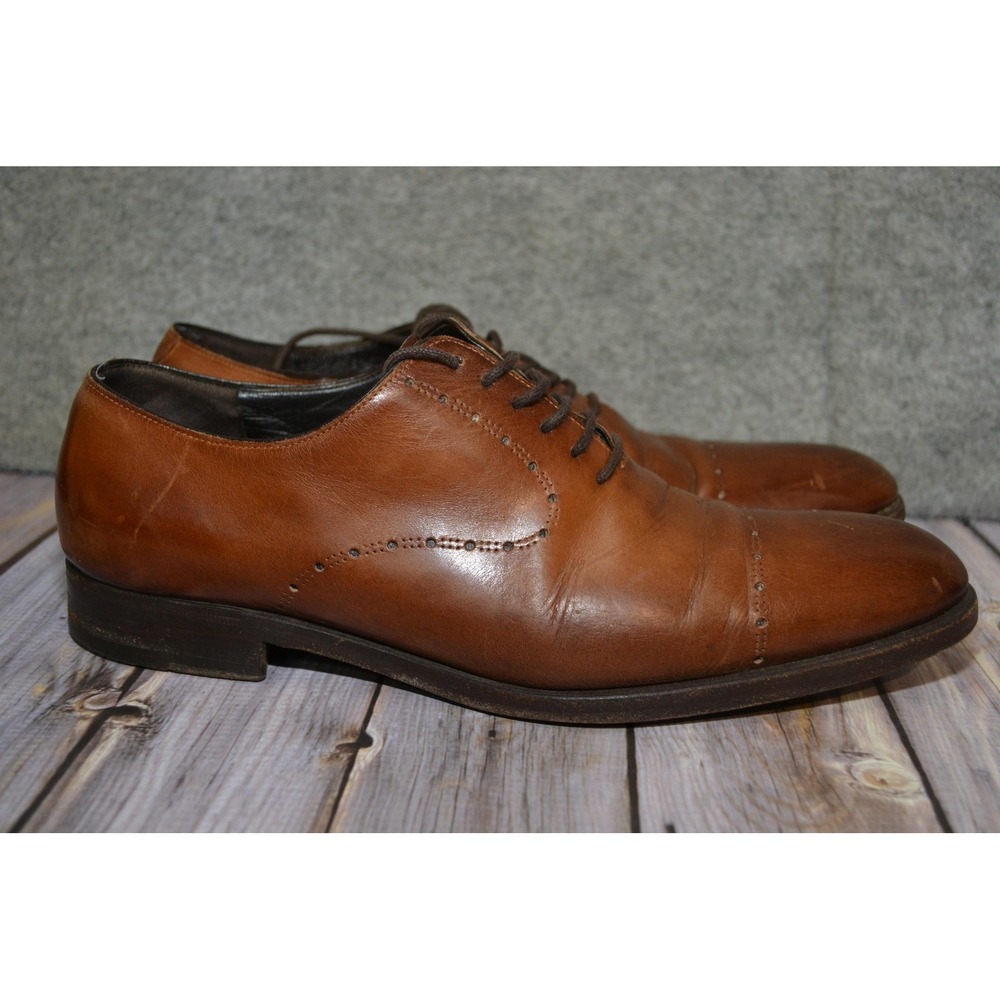 Fratelli Rossetti Shoes Mens‎ 7 Brown Leather Cap Toe Oxford Dress Made Italy